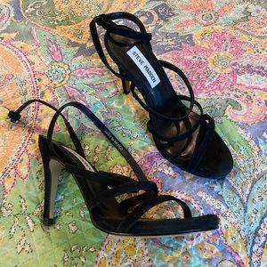 Steve Madden ankle strap black suede platform. Size 7.